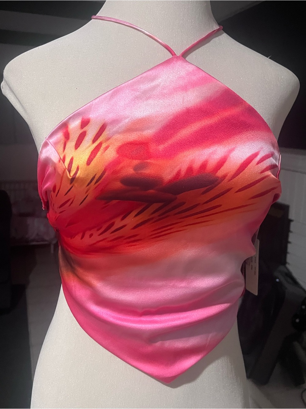 Together Fuchsia Halter Scarf Top